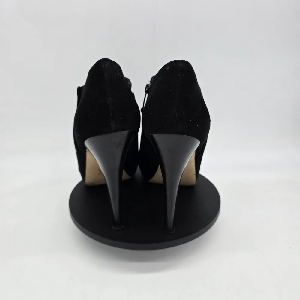 Via Spiga Shoes Women's 8.5 M black Suede Peep-Toe High-Heeled